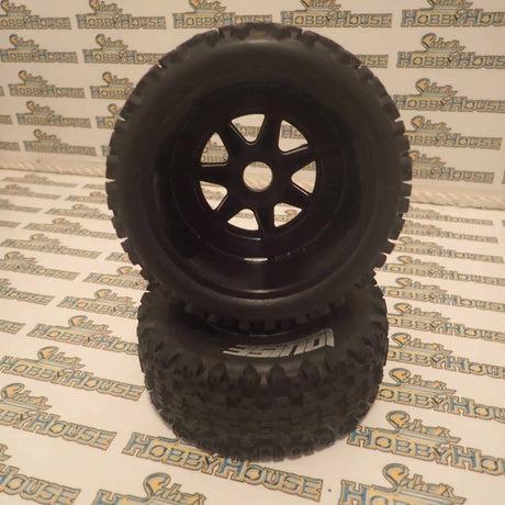 Louise L-T3223SBM 2.2/3.0" Short Course -Uphill Tyres on Black Spoke Rims - Glued Wheels 2Pcs