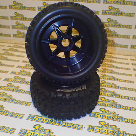 Louise L-T3223SBM 2.2/3.0" Short Course -Uphill Tyres on Black Spoke Rims - Glued Wheels 2Pcs