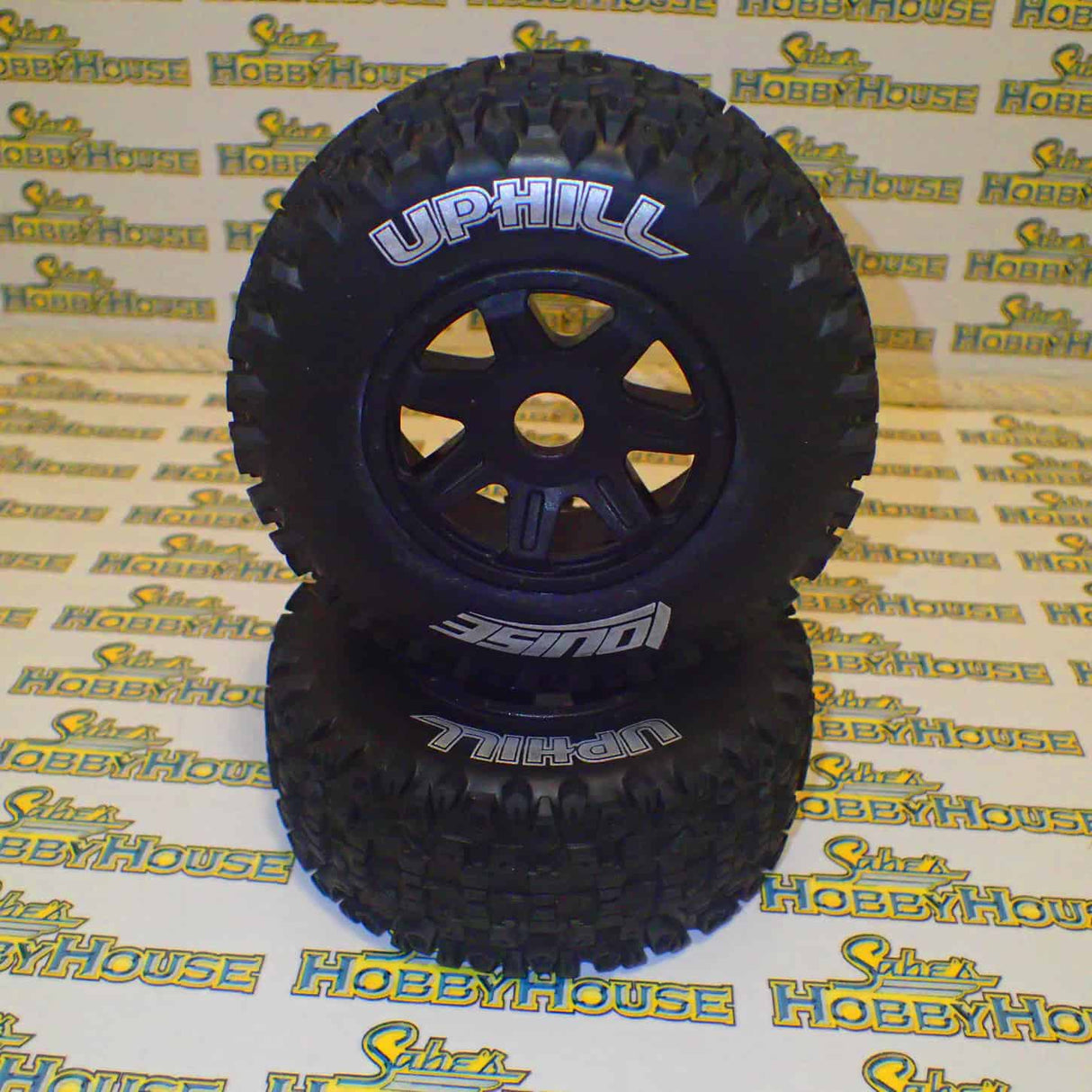 Louise L-T3223SBM 2.2/3.0" Short Course -Uphill Tyres on Black Spoke Rims - Glued Wheels 2Pcs