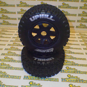 Louise L-T3223SBM 2.2/3.0" Short Course -Uphill Tyres on Black Spoke Rims - Glued Wheels 2Pcs