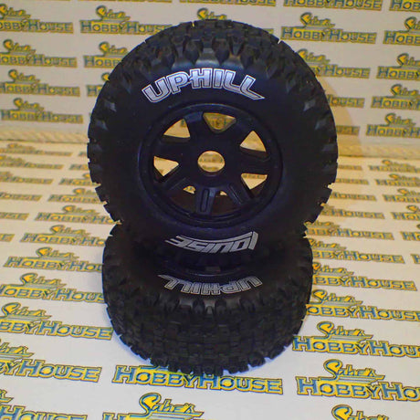Louise L-T3223SBM 2.2/3.0" Short Course -Uphill Tyres on Black Spoke Rims - Glued Wheels 2Pcs