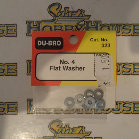 Dubro 323 - No. 4 Flat Washer Pkt. of 8