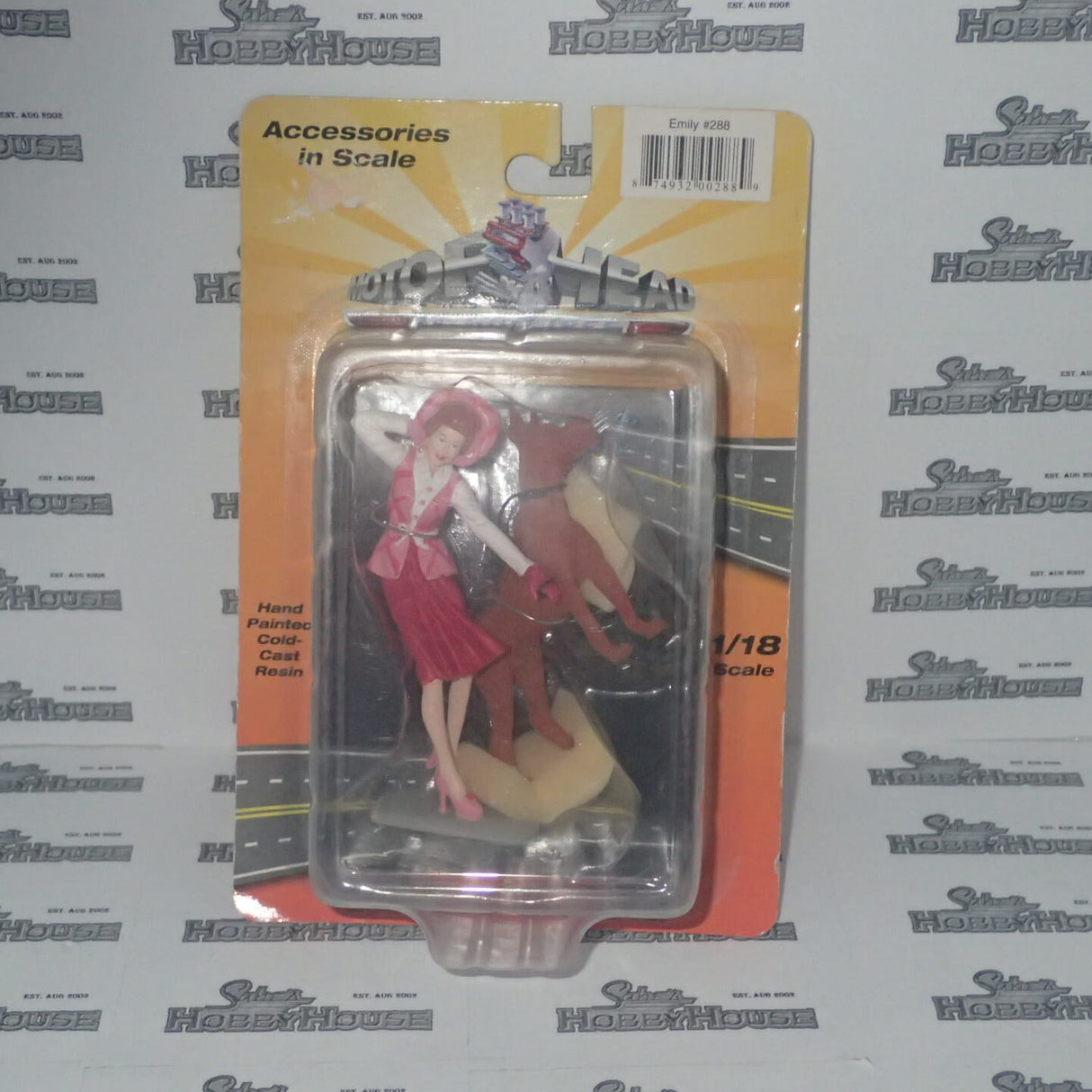 Motor Heads Miniatures - Lowrider Magazine - 1/18 Scale - #288 Emily with Dog Hand Painted Cold-Cast Resin Figurine