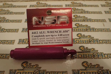 NSR Wrench - Aluminium wrench - Hard steel - Replaceable steel tip Violet 0.050 for NSR 4/40 STD screws