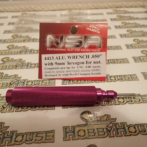 NSR Wrench - Aluminium wrench - Hard steel - Replaceable steel tip Violet 0.050 9mm hexagon for nut