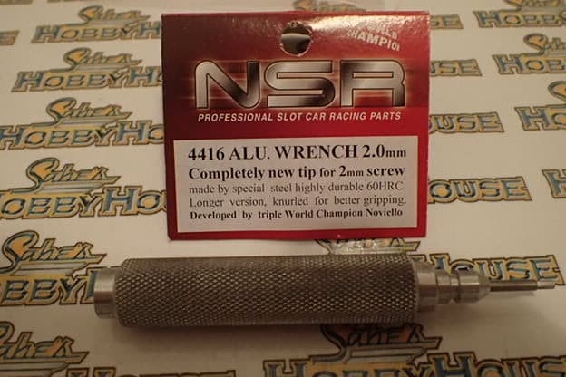 NSR Wrench - Aluminium wrench - Hard steel - Replaceable steel tip Silver .084" for 2mm screw