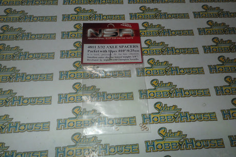 NSR 4811 Axle Spacers - BRASS AXLE SPACERS - 3/32″ - 0.010″ / 0.25mm 10Pcs