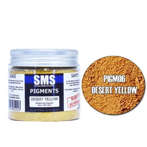 The Scale Modellers Supply - PIGM06 - WEATHERING PIGMENT - DESERT YELLOW 50ML GLASS JAR