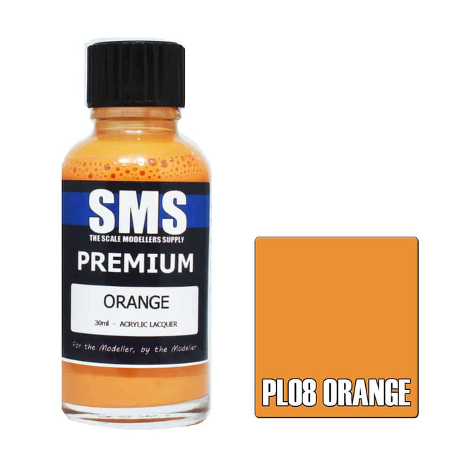 The Scale Modellers Supply - PL08 Premium Orange Acrylic Lacquer 30ml Bottle