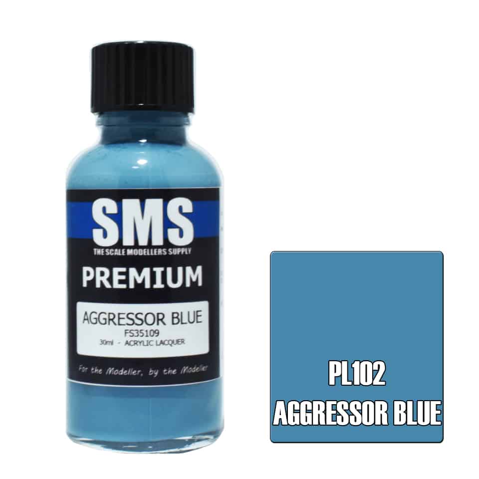 The Scale Modellers Supply - PL102 Premium AGGRESSOR BLUE Acrylic Lacquer 30ml Bottle