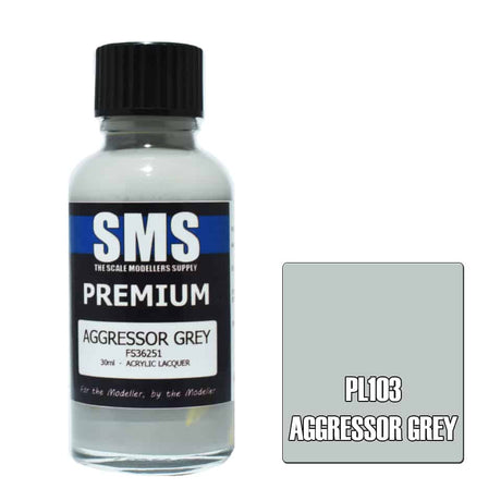 The Scale Modellers Supply - PL103 Premium AGGRESSOR GREY Acrylic Lacquer 30ml Bottle