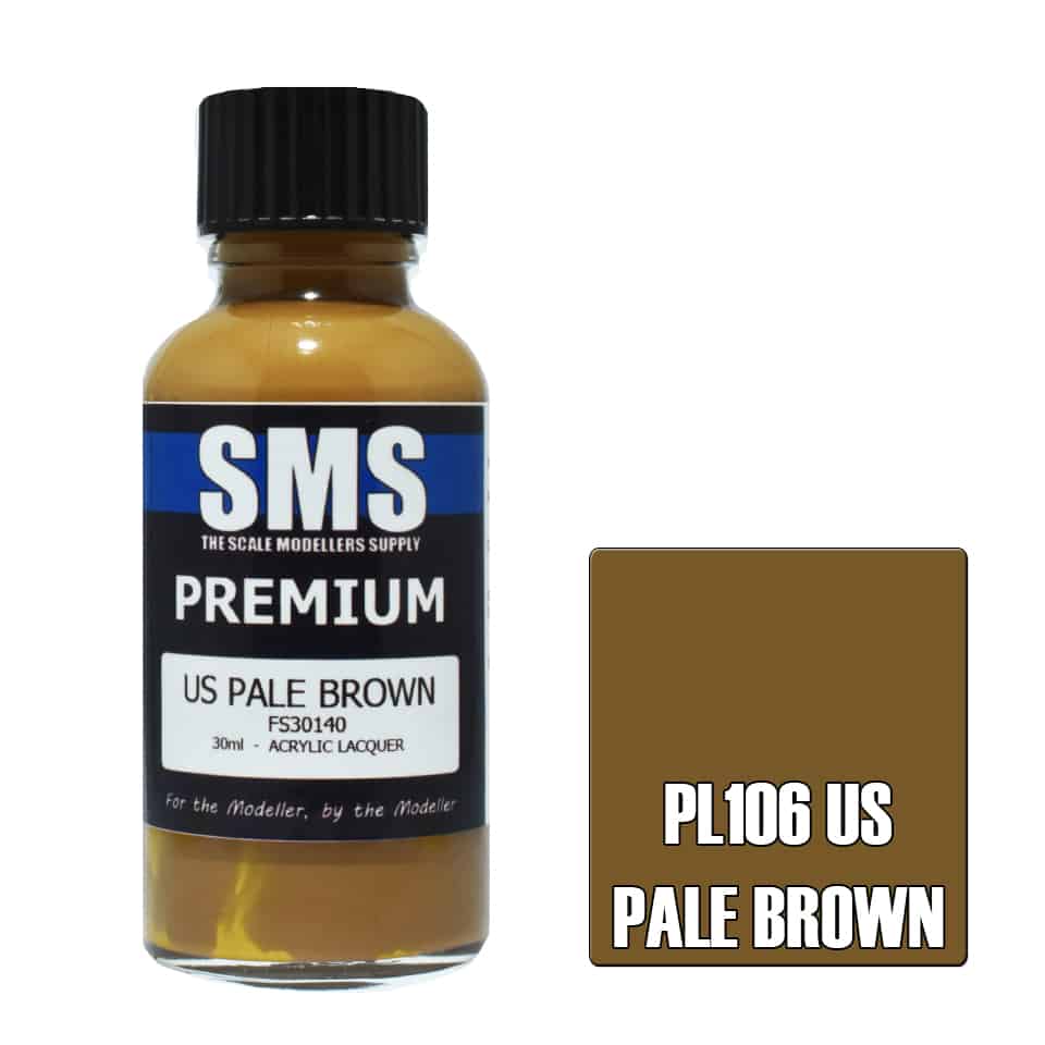 The Scale Modellers Supply - PL106 Premium US PALE BROWN Acrylic Lacquer 30ml Bottle