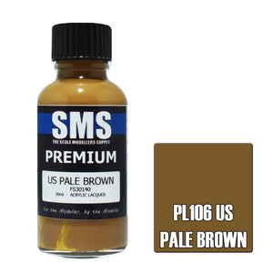 The Scale Modellers Supply - PL106 Premium US PALE BROWN Acrylic Lacquer 30ml Bottle
