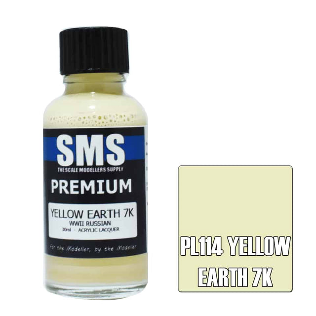 The Scale Modellers Supply - PL114 Premium YELLOW EARTH Acrylic Lacquer 30ml Bottle
