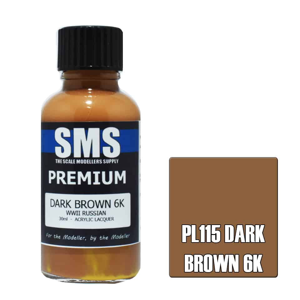 The Scale Modellers Supply - PL115 Premium DARK BROWN Acrylic Lacquer 30ml Bottle