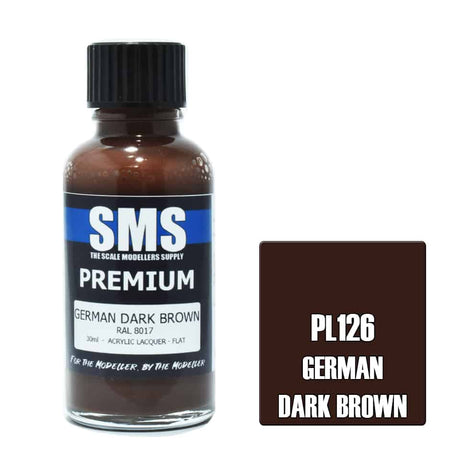 The Scale Modellers Supply - PL126 Premium GERMAN DARK BROWN Acrylic Lacquer 30ml Bottle