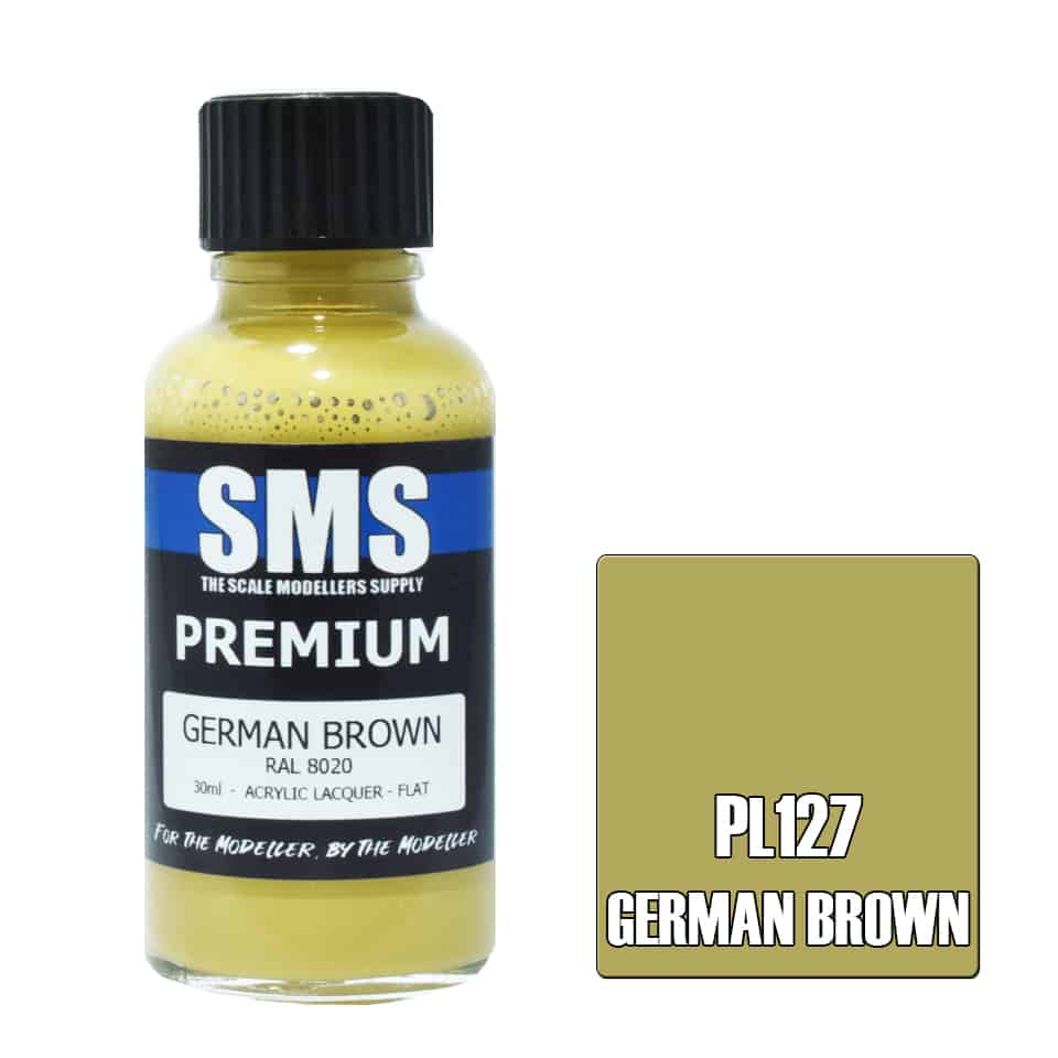 The Scale Modellers Supply - PL127 Premium GERMAN BROWN Acrylic Lacquer 30ml Bottle