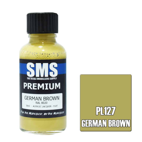 The Scale Modellers Supply - PL127 Premium GERMAN BROWN Acrylic Lacquer 30ml Bottle