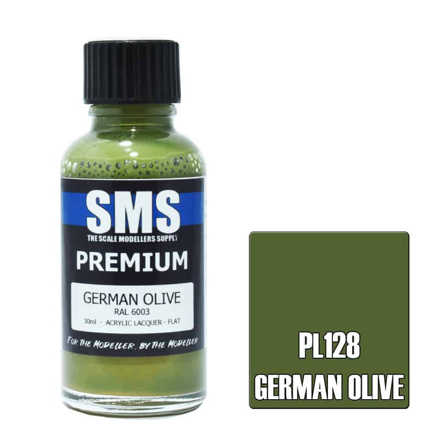 The Scale Modellers Supply - PL128 Premium GERMAN OLIVE Acrylic Lacquer 30ml Bottle