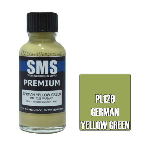 The Scale Modellers Supply - PL129 Premium GERMAN YELLOW GREEN Acrylic Lacquer 30ml Bottle