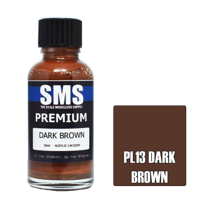 The Scale Modellers Supply - PL13 Premium Dark Brown Acrylic Lacquer 30ml Bottle (Copy)
