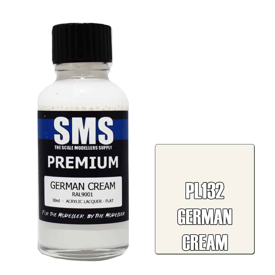 The Scale Modellers Supply - PL132 Premium GERMAN CREAM Acrylic Lacquer 30ml Bottle