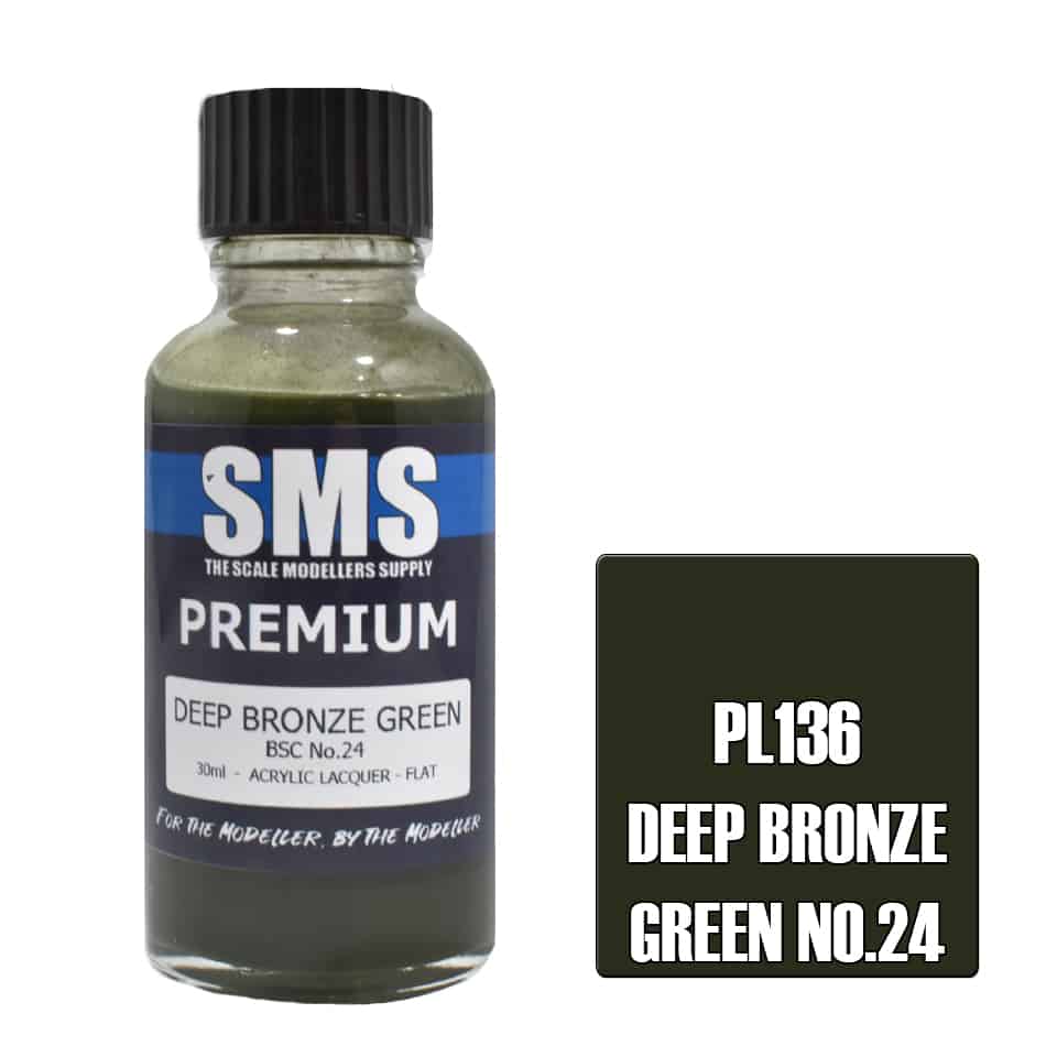 The Scale Modellers Supply - PL136 Premium DEEP BRONZE GREEN Acrylic Lacquer 30ml Bottle