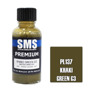 The Scale Modellers Supply - PL137 Premium KHAKI GREEN Acrylic Lacquer 30ml Bottle