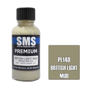 The Scale Modellers Supply - PL140 Premium BRITISH LIGHT MUD Acrylic Lacquer 30ml Bottle