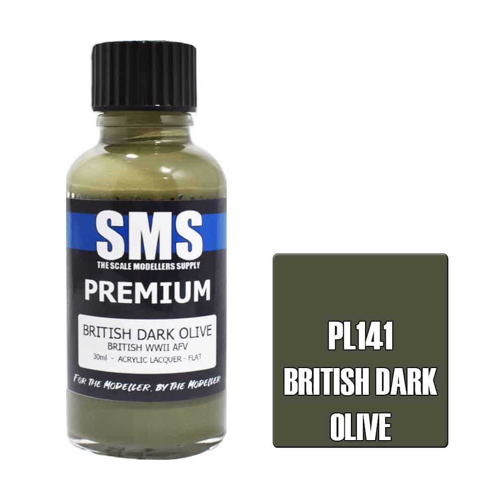 The Scale Modellers Supply - PL141 Premium BRITISH DARK OLIVE Acrylic Lacquer 30ml Bottle