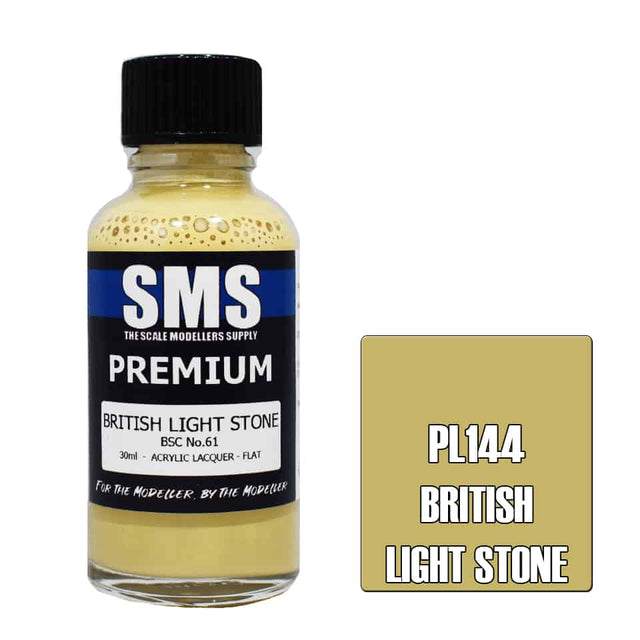 The Scale Modellers Supply - PL144 Premium BRITISH LIGHT STONE Acrylic Lacquer 30ml Bottle