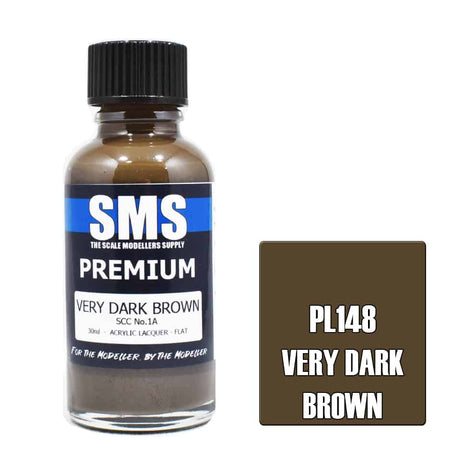 The Scale Modellers Supply - PL148 Premium VERY DARK BROWN SCC NO.1A Acrylic Lacquer 30ml Bottle