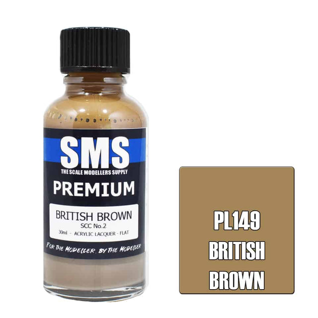 The Scale Modellers Supply - PL149 Premium BRITISH BROWN SCC NO.2 Acrylic Lacquer 30ml Bottle