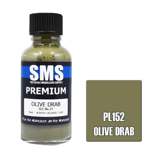 The Scale Modellers Supply - PL152 Premium OLIVE DRAB SCC NO.15 Acrylic Lacquer 30ml Bottle
