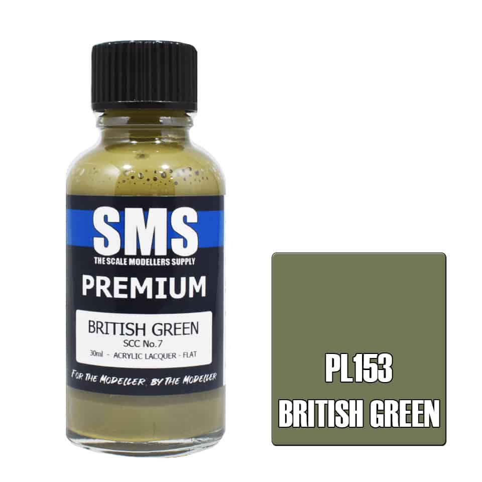The Scale Modellers Supply - PL153 Premium BRITISH GREEN SCC NO.7 Acrylic Lacquer 30ml Bottle