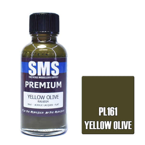 The Scale Modellers Supply - PL161 Premium YELLOW OLIVE Acrylic Lacquer 30ml Bottle