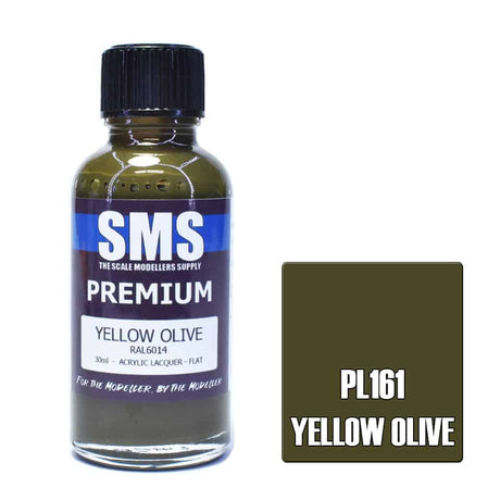 The Scale Modellers Supply - PL161 Premium YELLOW OLIVE Acrylic Lacquer 30ml Bottle