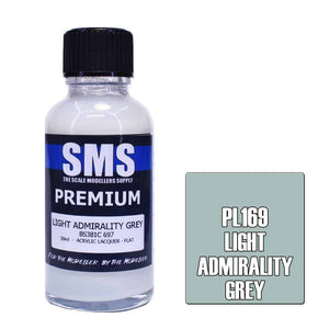 The Scale Modellers Supply - PL169 Premium LIGHT ADMIRALITY GREY Acrylic Lacquer 30ml Bottle