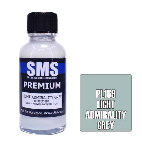 The Scale Modellers Supply - PL169 Premium LIGHT ADMIRALITY GREY Acrylic Lacquer 30ml Bottle