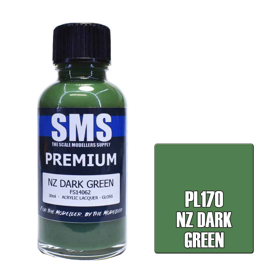 The Scale Modellers Supply - PL170 Premium NZ DARK GREEN Acrylic Lacquer 30ml Bottle