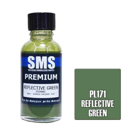 The Scale Modellers Supply - PL171 Premium REFLECTIVE GREEN Acrylic Lacquer 30ml Bottle