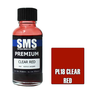 The Scale Modellers Supply - PL18 Premium Clear Red Acrylic Lacquer 30ml Bottle
