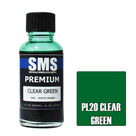 The Scale Modellers Supply - PL20 Premium Clear Green Acrylic Lacquer 30ml Bottle