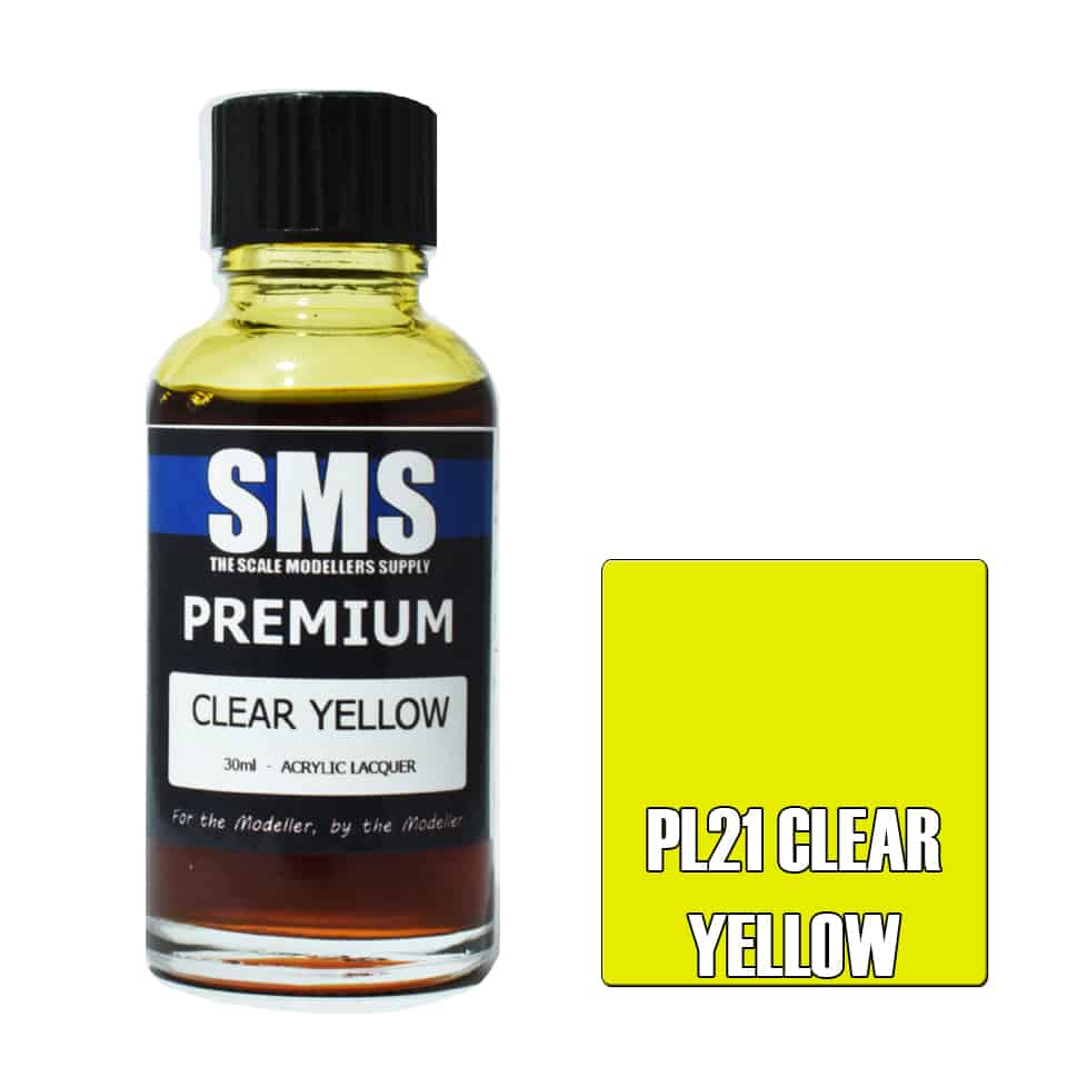 The Scale Modellers Supply - PL21 Premium Clear Yellow Acrylic Lacquer 30ml Bottle