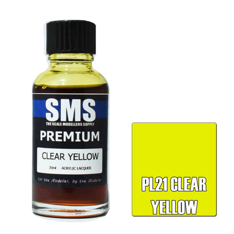 The Scale Modellers Supply - PL21 Premium Clear Yellow Acrylic Lacquer 30ml Bottle