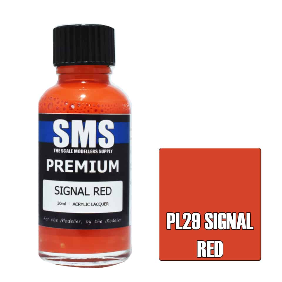 The Scale Modellers Supply - PL29 Premium SIGNAL RED Acrylic Lacquer 30ml Bottle