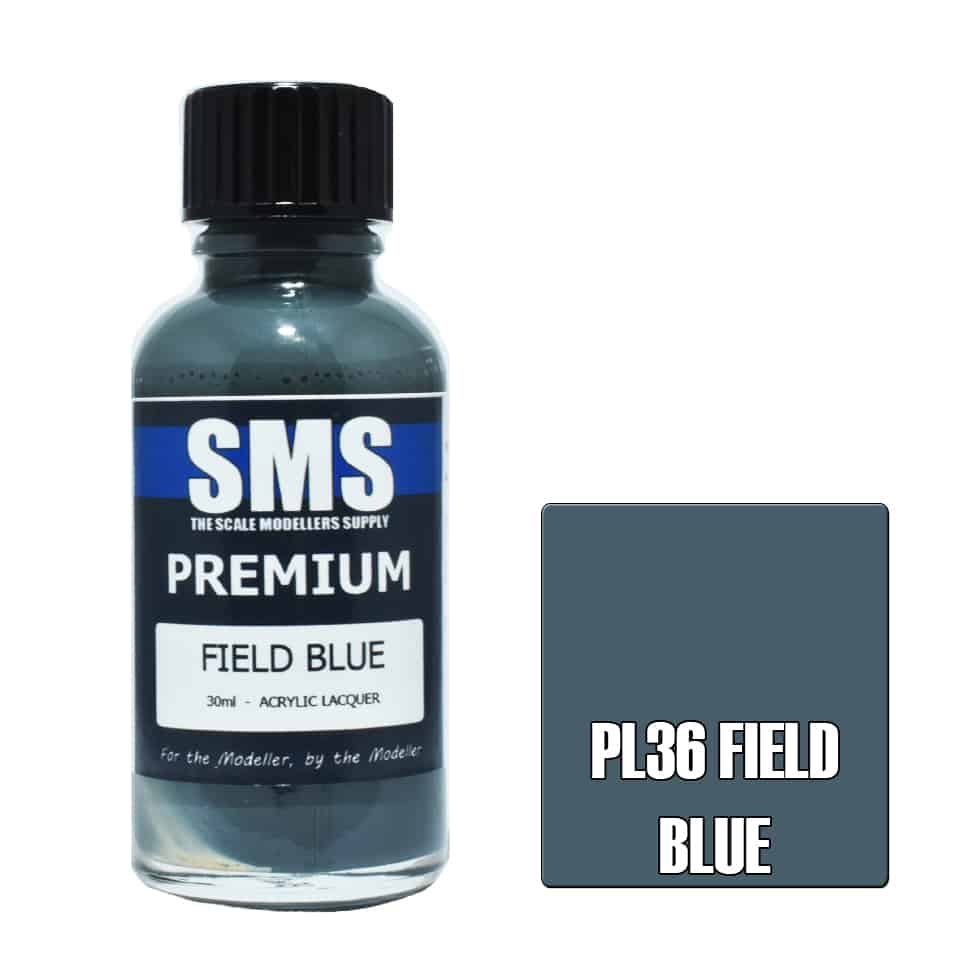 The Scale Modellers Supply - PL36 Premium FIELD BLUE Acrylic Lacquer 30ml Bottle