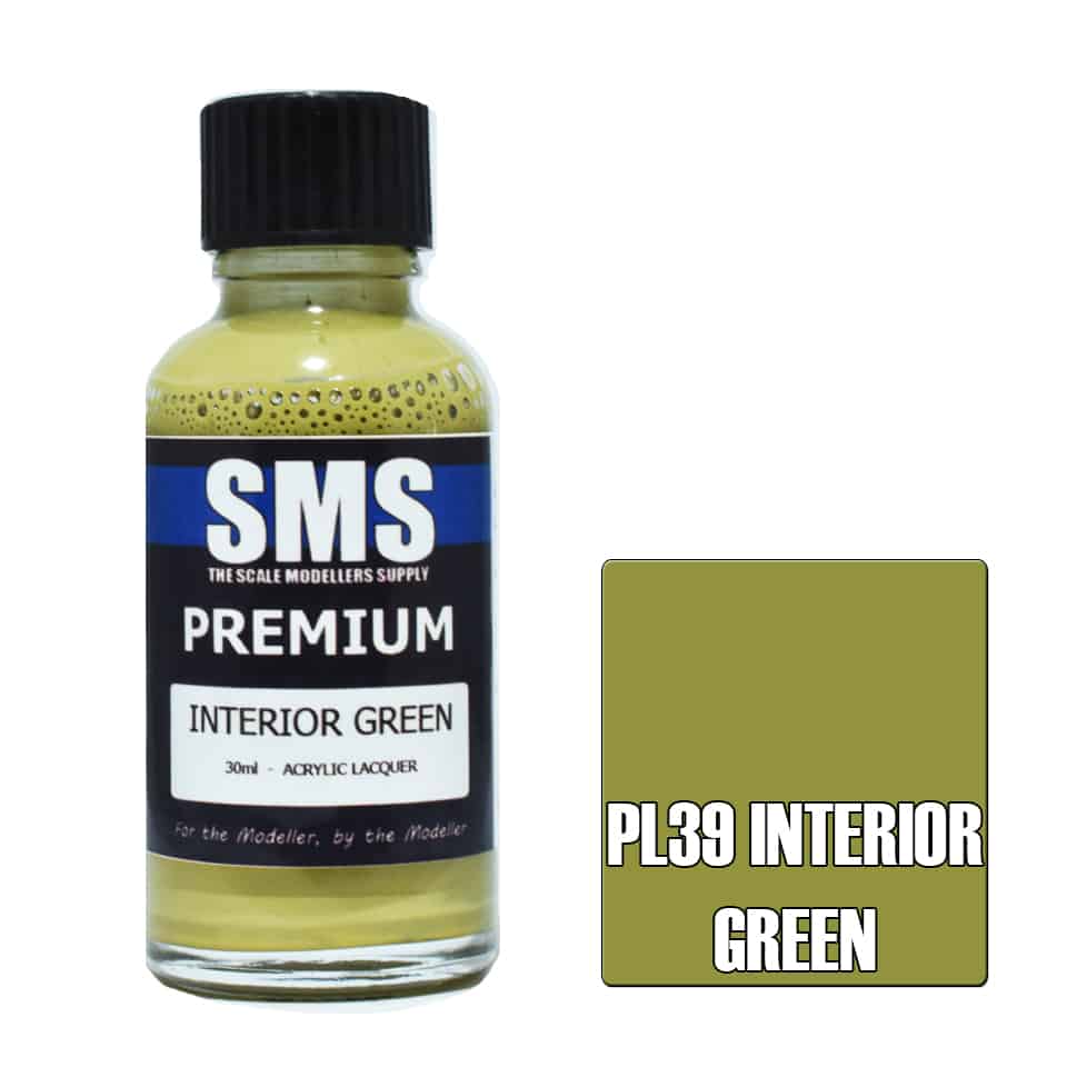 The Scale Modellers Supply - PL39 Premium US INTERIOR GREEN Acrylic Lacquer 30ml Bottle