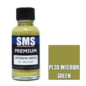 The Scale Modellers Supply - PL39 Premium US INTERIOR GREEN Acrylic Lacquer 30ml Bottle