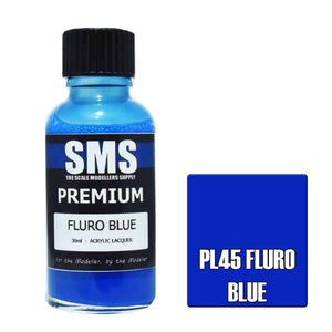 The Scale Modellers Supply - PL45 Premium FLURO BLUE Acrylic Lacquer 30ml Bottle